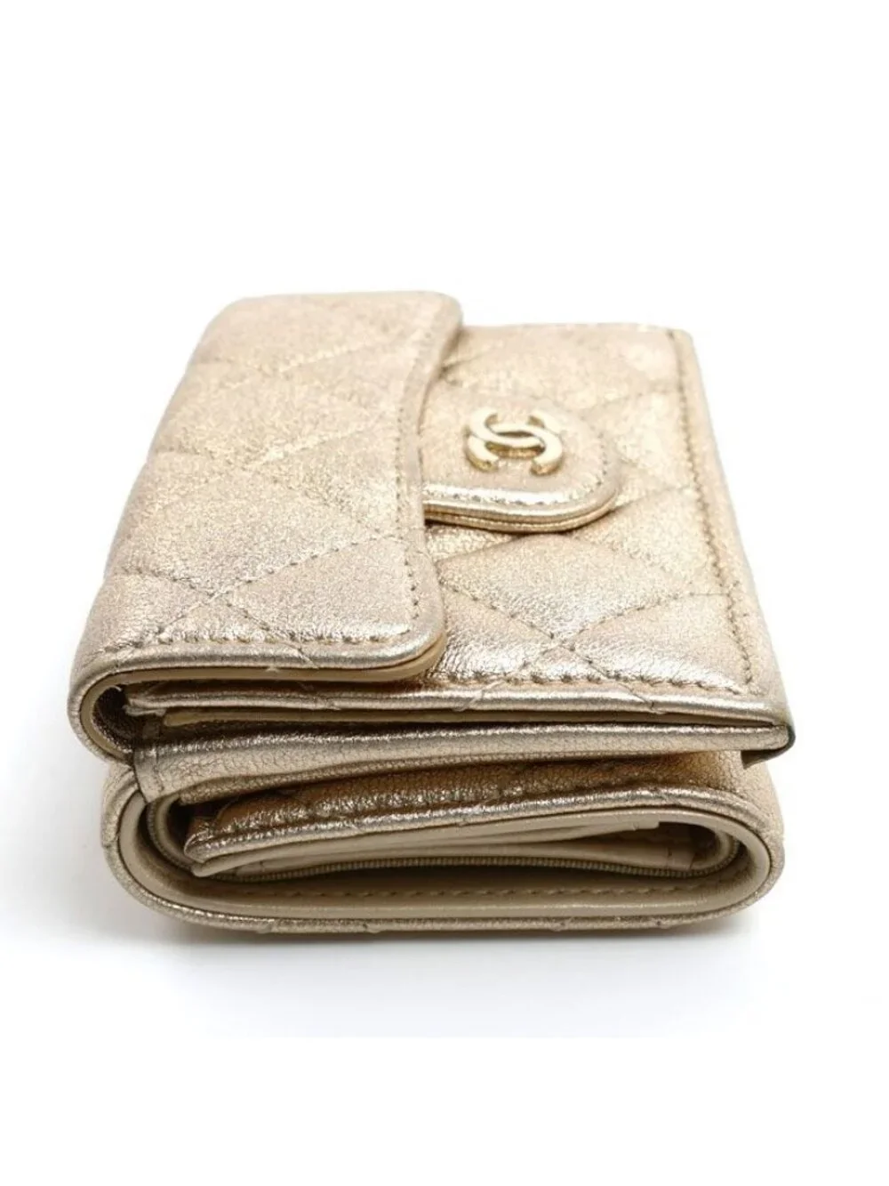 Chanel Classic Small Flap Wallet Trifold Gold